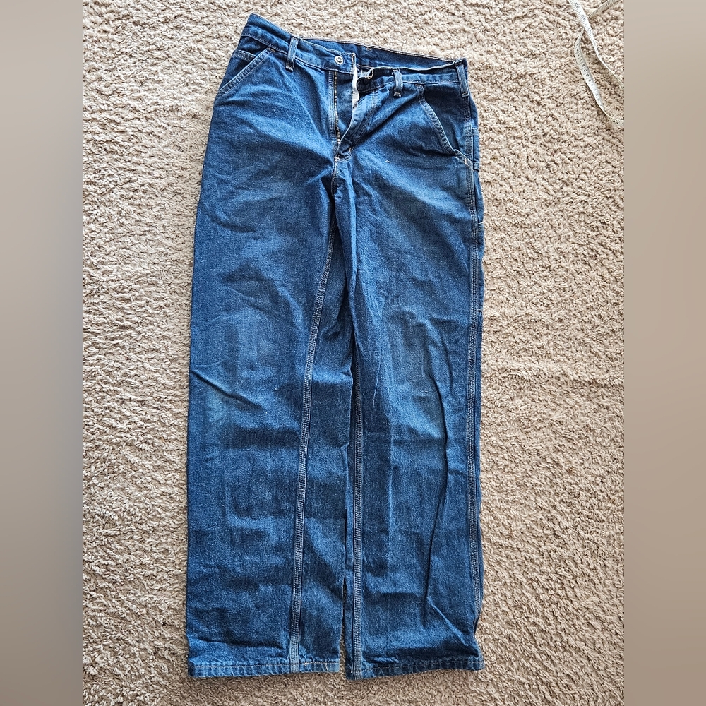 Carhartt Blue Denim Jeans with Brass Hardware